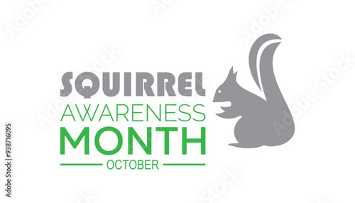 Squirrel Awareness Month is observed every year on October. Animal Awareness concept. background, placard, banner template Vector illustration design.