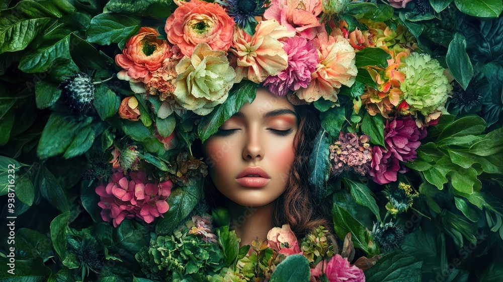 woman and flowers woman and flowers