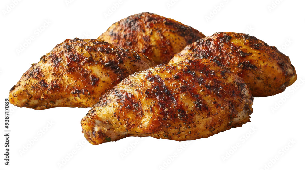 Grilled chicken breast with a smoky seasoning, perfect for healthy meals and barbecues. Delicious, juicy, and appetizing. isolated on transparent background PNG Grilled chicken breast with a smoky seasoning, perfect for healthy meals and barbecues. Delicious, juicy, and appetizing. isolated on transparent background PNG