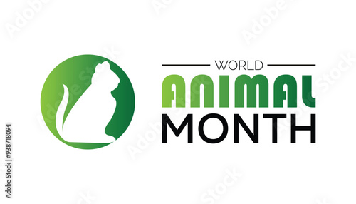 World Animal Month is observed every year on October. Animal Awareness concept. background, placard, banner template Vector illustration design.