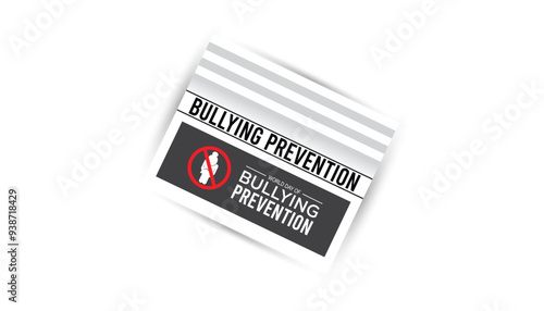 World Day of Bullying Prevention is observed every year on October. Social Awareness concept.  background, placard, banner template Vector illustration design.
