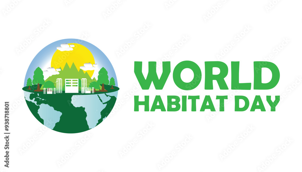 World Habitat Day is observed every year on October.Awareness concept Of Living. background, placard, banner template Vector illustration design. World Habitat Day is observed every year on October.Awareness concept Of Living. background, placard, banner template Vector illustration design.