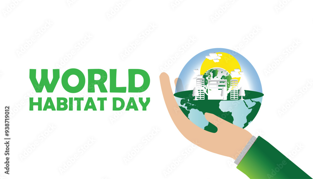 World Habitat Day is observed every year on October.Awareness concept Of Living. background, placard, banner template Vector illustration design. World Habitat Day is observed every year on October.Awareness concept Of Living. background, placard, banner template Vector illustration design.