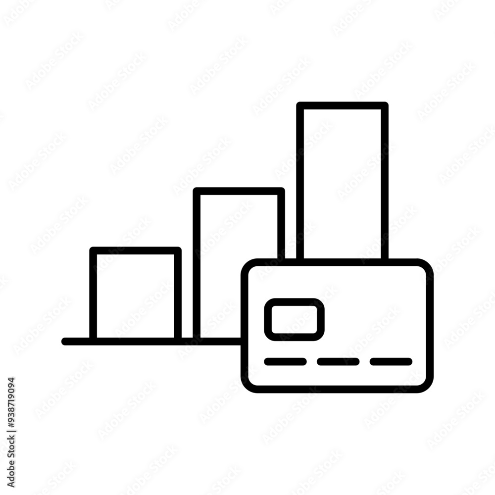 credit card with graph credit card with graph