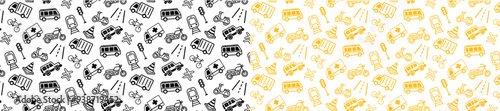 traffic car vehicle seamless pattern background doodle