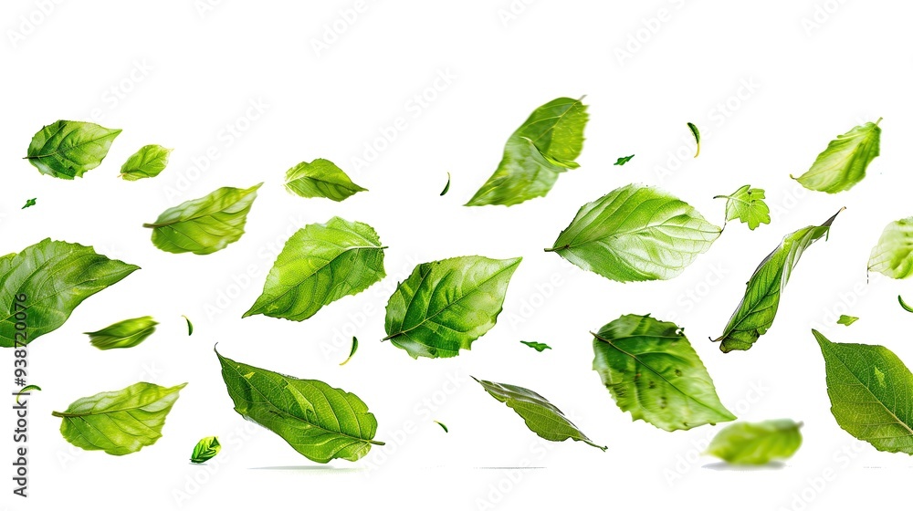Scattered Green Leaves in the Wind Breeze on White Background Isolated Nature Overlay Tree Leaf Wallpaper Fresh Plant Herb Foliage Backdrop Pattern Scattered Green Leaves in the Wind Breeze on White Background Isolated Nature Overlay Tree Leaf Wallpaper Fresh Plant Herb Foliage Backdrop Pattern