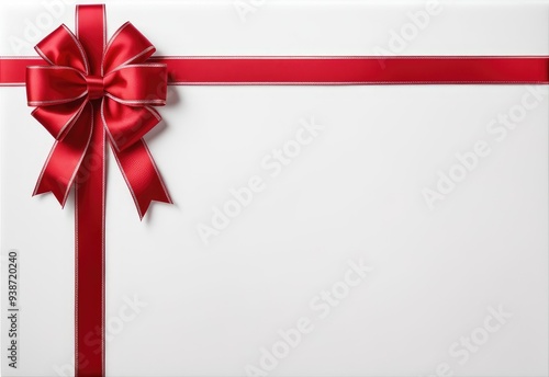 Red bow or ribbon isolated on white or transparent background,