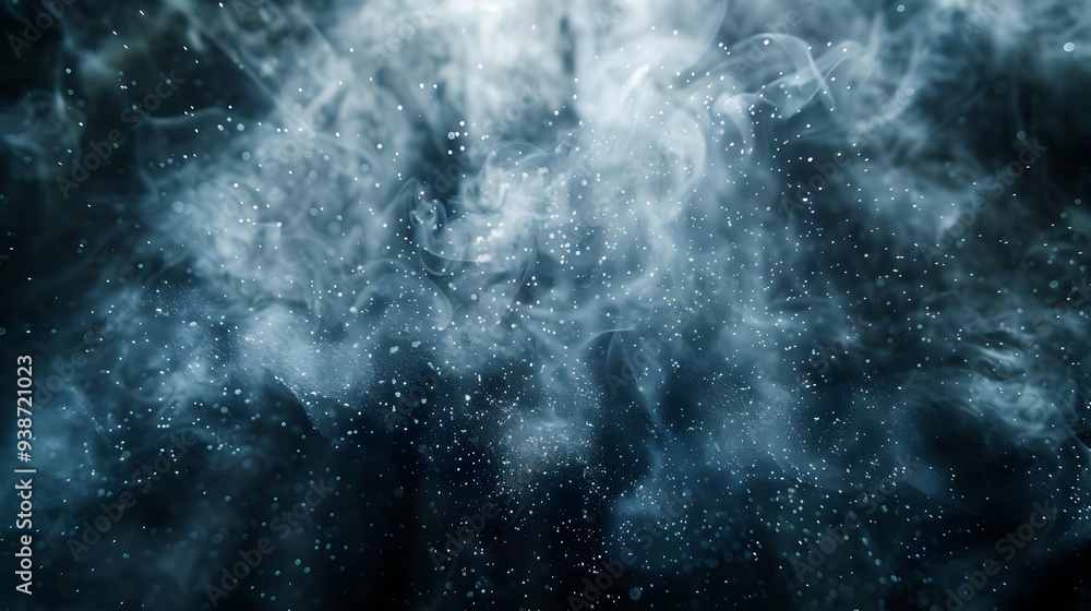 Obraz premium Abstract Smoke and Dust Swirling in the Dark, Ethereal Background Texture