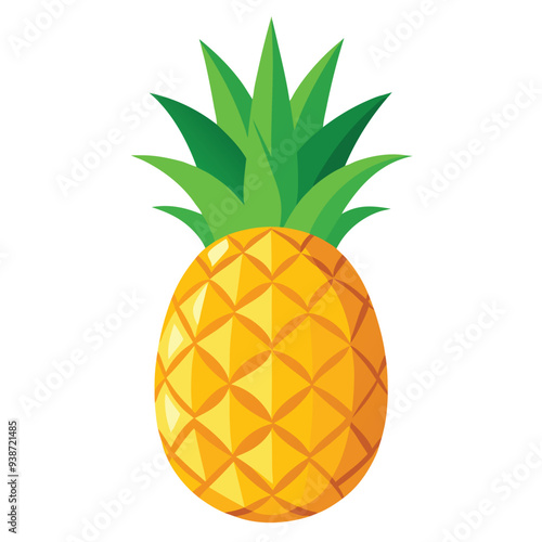 Pineapples clipart, pineapples vector illustration, pineappled clipart juice, premium ananas logo, pineapples template, fresh ananas isolated on white