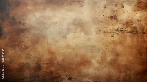 Vintage Brown Grunge Texture Background, Worn and Weathered Abstract Paper