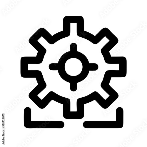 outline gear vector symbol, perfect for tech tools, admin dashboards, or mobile setting interfaces.