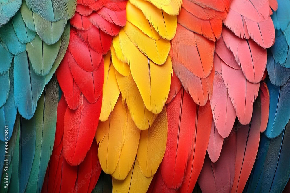 Beautiful colorful group parrot and eagle feather pattern texture luxury for background. Very detailed. Realisitc. Generative ai Beautiful colorful group parrot and eagle feather pattern texture luxury for background. Very detailed. Realisitc. Generative ai