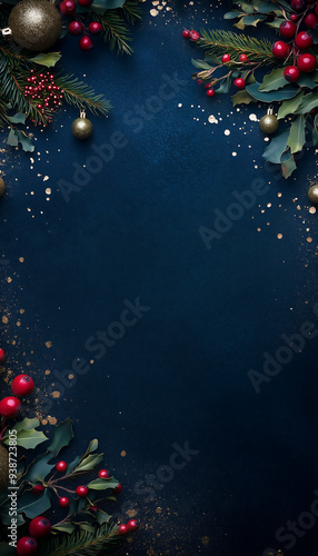 christmas background with glitter and balls