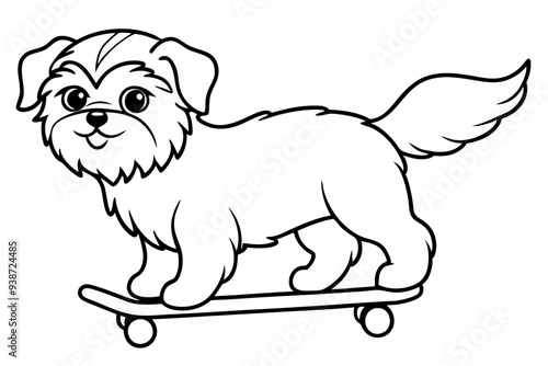 Sure! How about Shih Tzu Skateboarding Vector Design line Art vector illustration