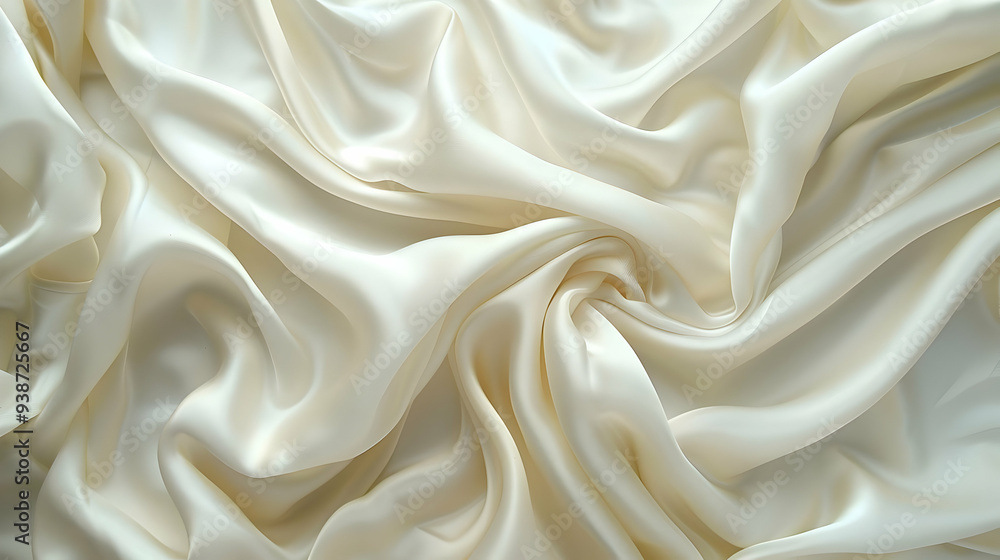 Elegant Cream Silk Draped Fabric Background, Luxurious Texture, Soft and Smooth, Flowing Waves Elegant Cream Silk Draped Fabric Background, Luxurious Texture, Soft and Smooth, Flowing Waves