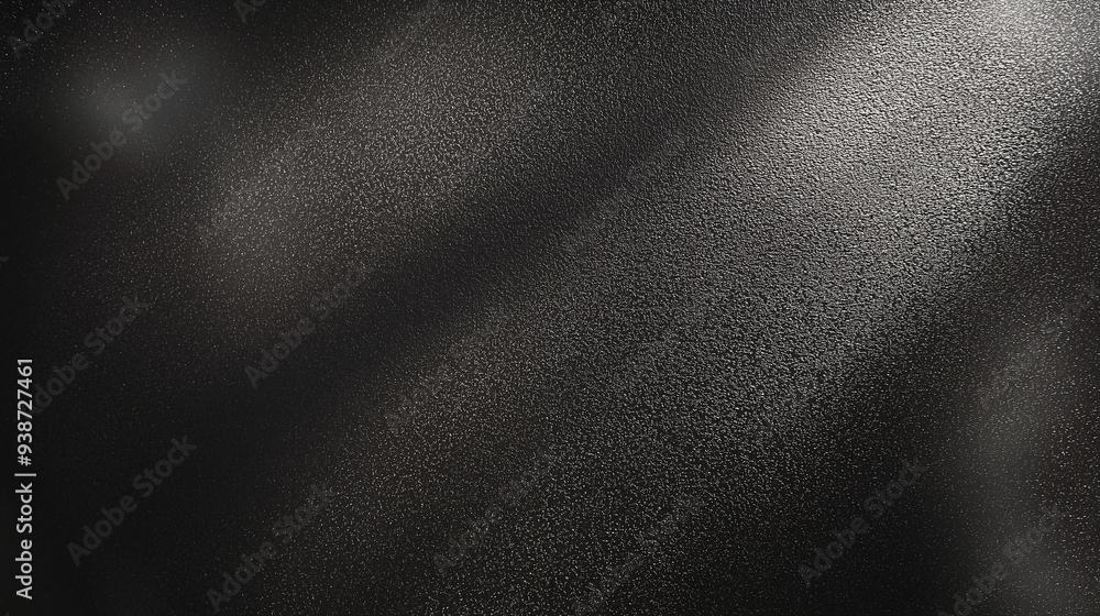 Black matte textured background with floating dust particles illuminated by soft light in the top right corner, creating a deep contrast between black and white. This abstract design emphasizes textur Black matte textured background with floating dust particles illuminated by soft light in the top right corner, creating a deep contrast between black and white. This abstract design emphasizes textur