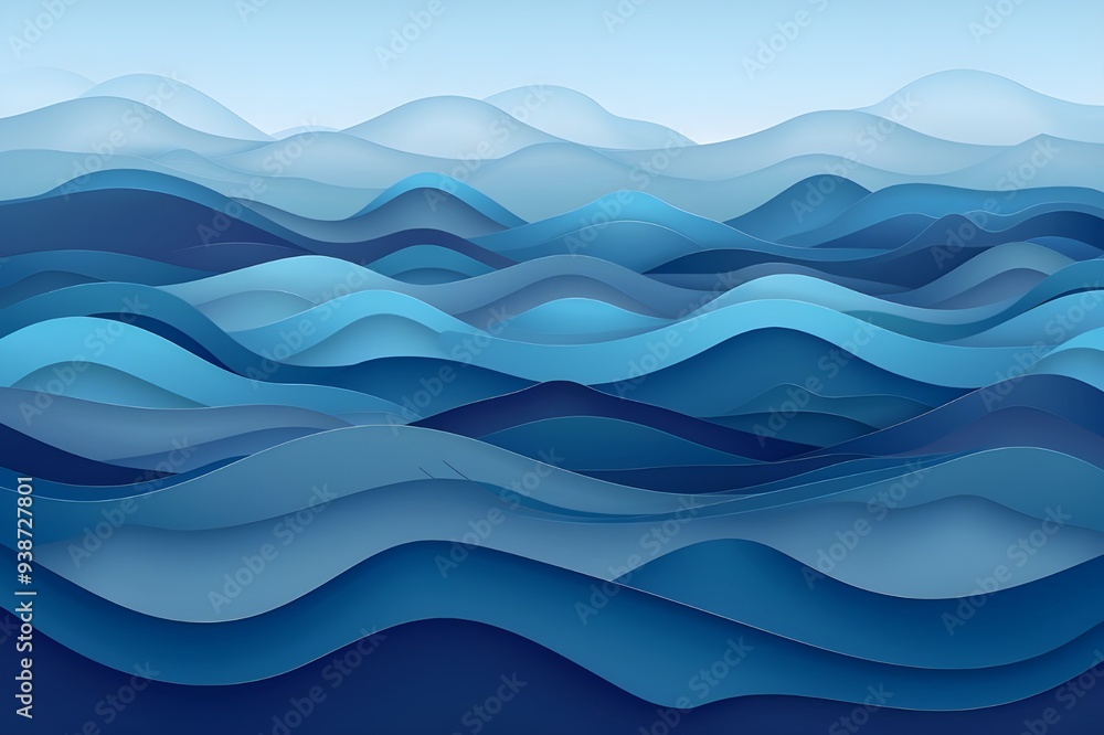 Abstract Paper Cut Ocean Waves Abstract Paper Cut Ocean Waves