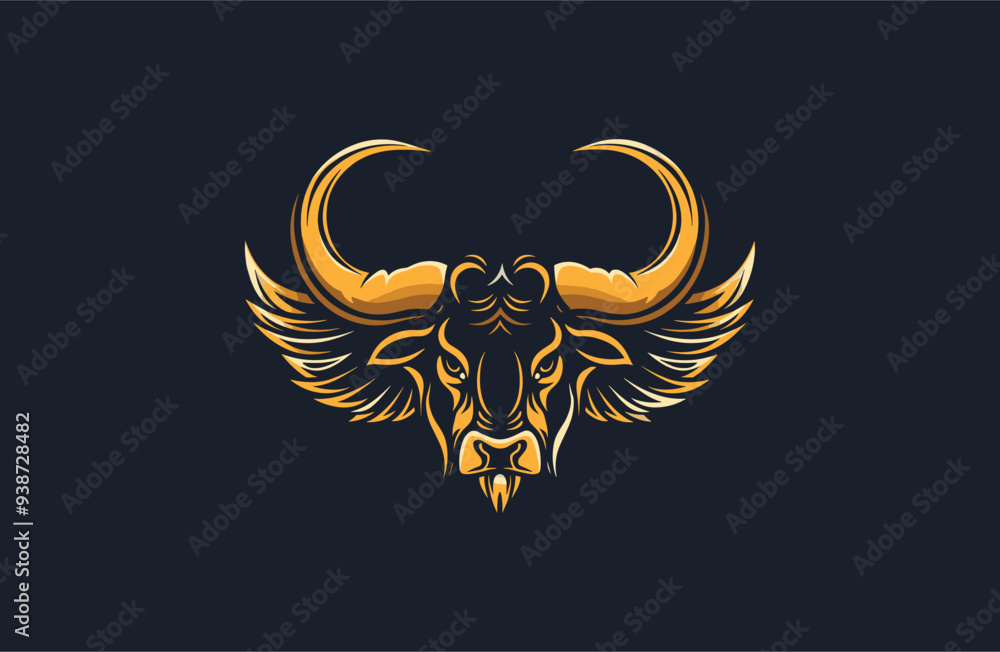 Obraz premium Head bull logo vector icon illustration.