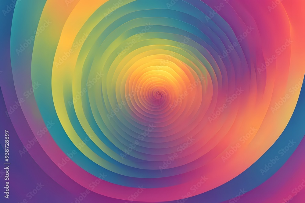 Obraz premium A gradient spiral pattern with vivid colors transitioning from the center to the edges, AI Generated