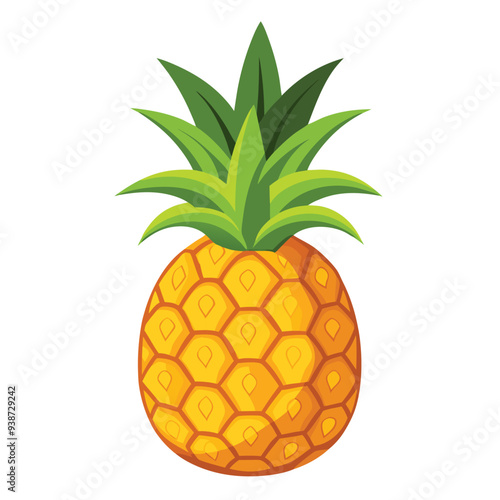 Pineapples clipart, pineapples vector illustration, pineappled clipart juice, premium ananas logo, pineapples template, fresh ananas isolated on white