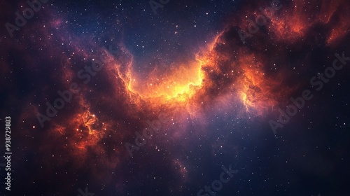 Beautiful cosmic nebula. Generative ai