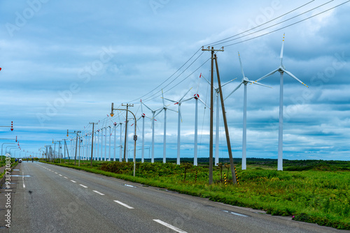 夏のオトンルイ風力発電所（2024年7月）