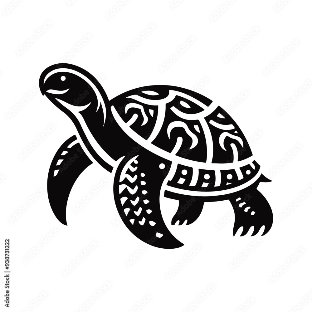 Fototapeta premium Animal turtle silhouette vector.
