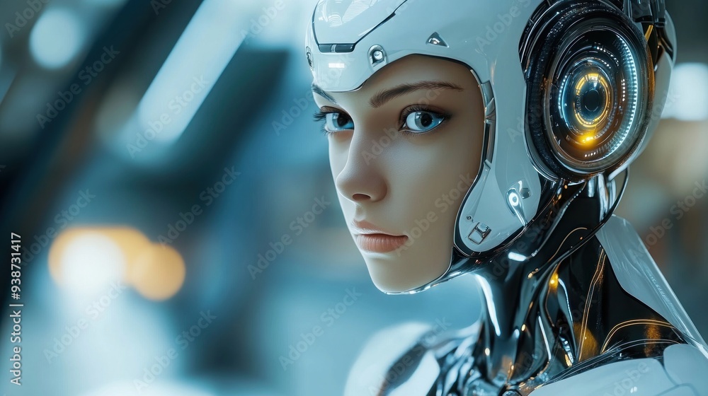 AI Robot in a futuristic city AI Robot in a futuristic city