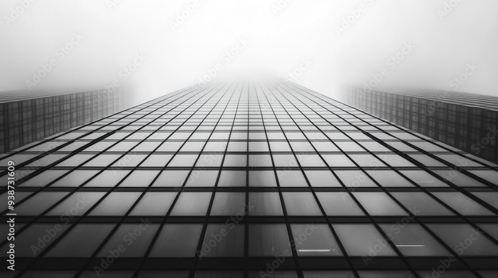 modern skyscraper, emphasizing its towering height and geometric patterns. The photo conveys a sense of chaos and power, reflecting the complexity of urban life modern skyscraper, emphasizing its towering height and geometric patterns. The photo conveys a sense of chaos and power, reflecting the complexity of urban life