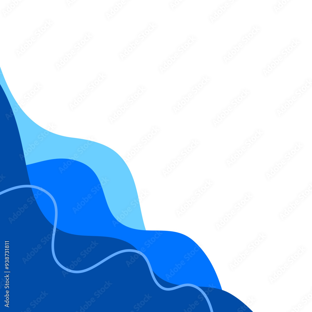 Corner Wave Border Vector Design Corner Wave Border Vector Design