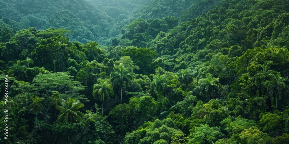 Bird's eye view of thick forest vegetation Bird's eye view of thick forest vegetation