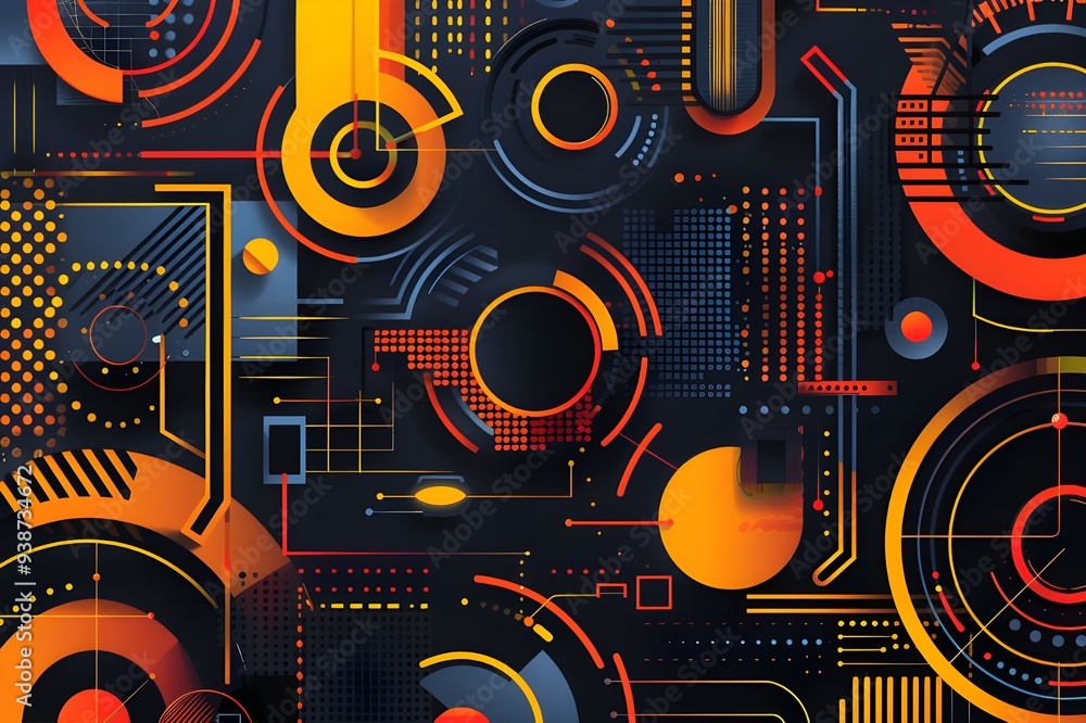 Fototapeta premium Abstract Geometric Design with Bright Colors