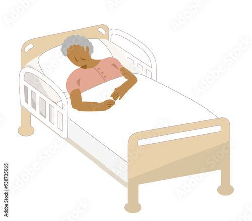Elderly black woman unable to walk and bedridden