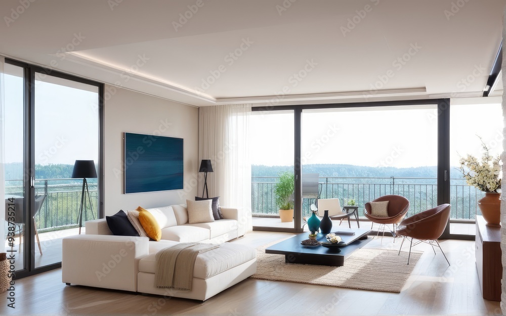Fototapeta premium beautiful apartment, interior. 3d rendering