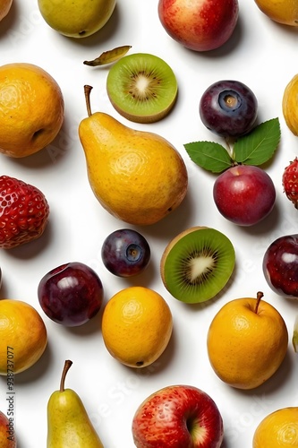 Still Life Fruit Clean and Minimalist Avatar Images on White Background