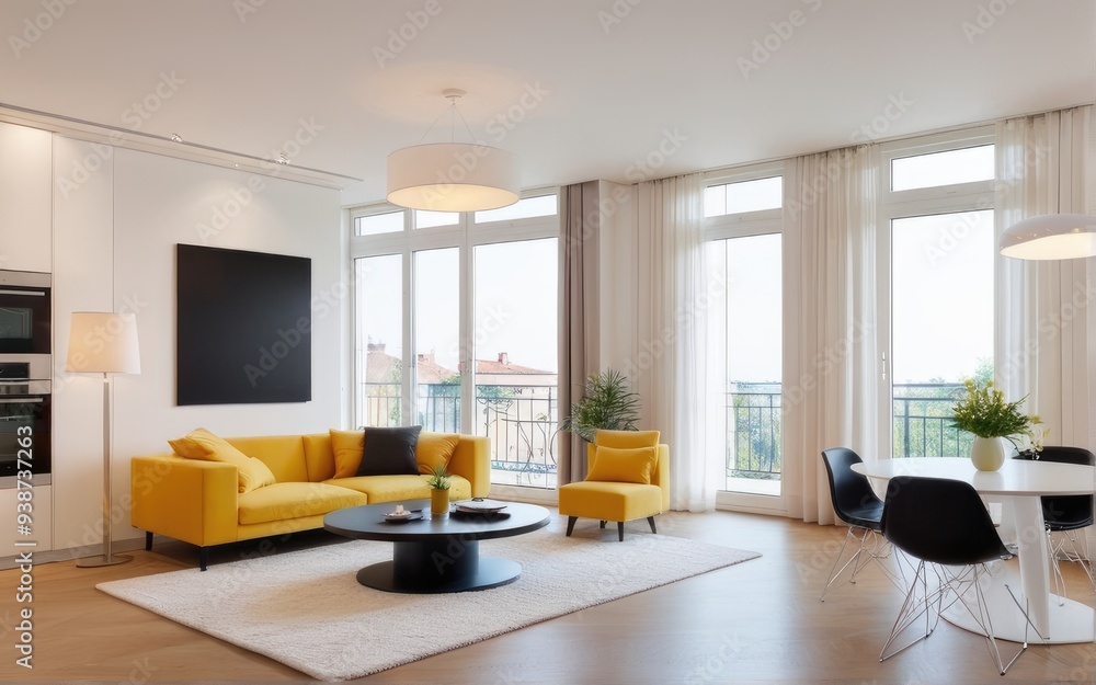 Fototapeta premium beautiful apartment, interior. 3d rendering