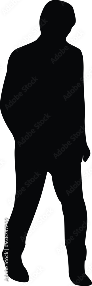 a stylish man standing pose vector silhouette a stylish man standing pose vector silhouette