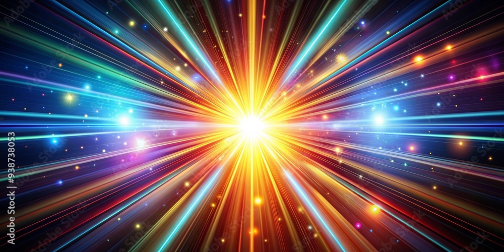 Vibrant burst of light beams shining through darkness, abstract, bright, colorful, energy, explosion, glow, illumination Vibrant burst of light beams shining through darkness, abstract, bright, colorful, energy, explosion, glow, illumination