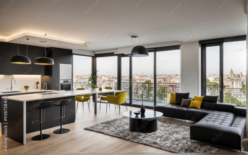 Fototapeta premium beautiful apartment, interior. 3d rendering