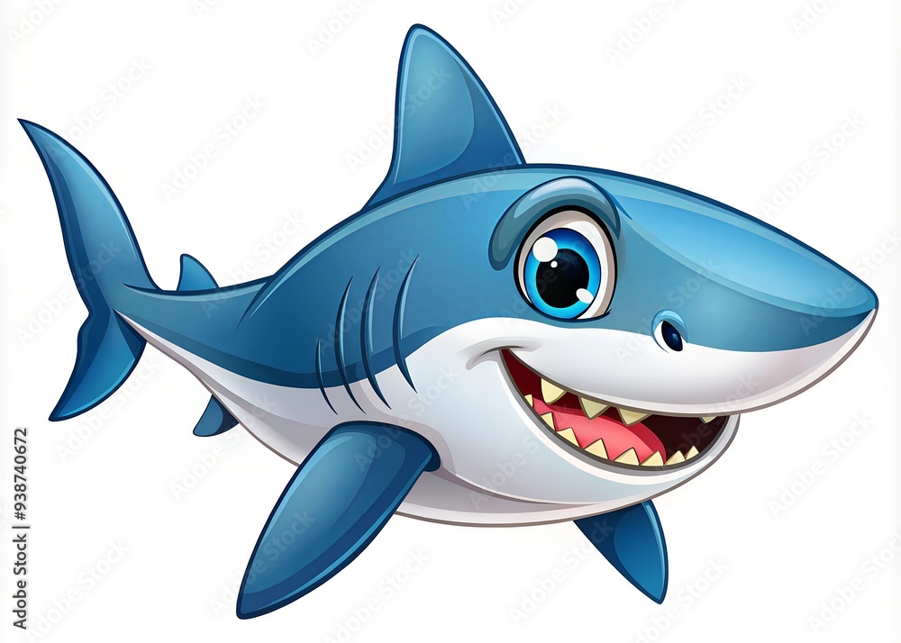 Cute shark illustration isolated on white background Cute shark illustration isolated on white background