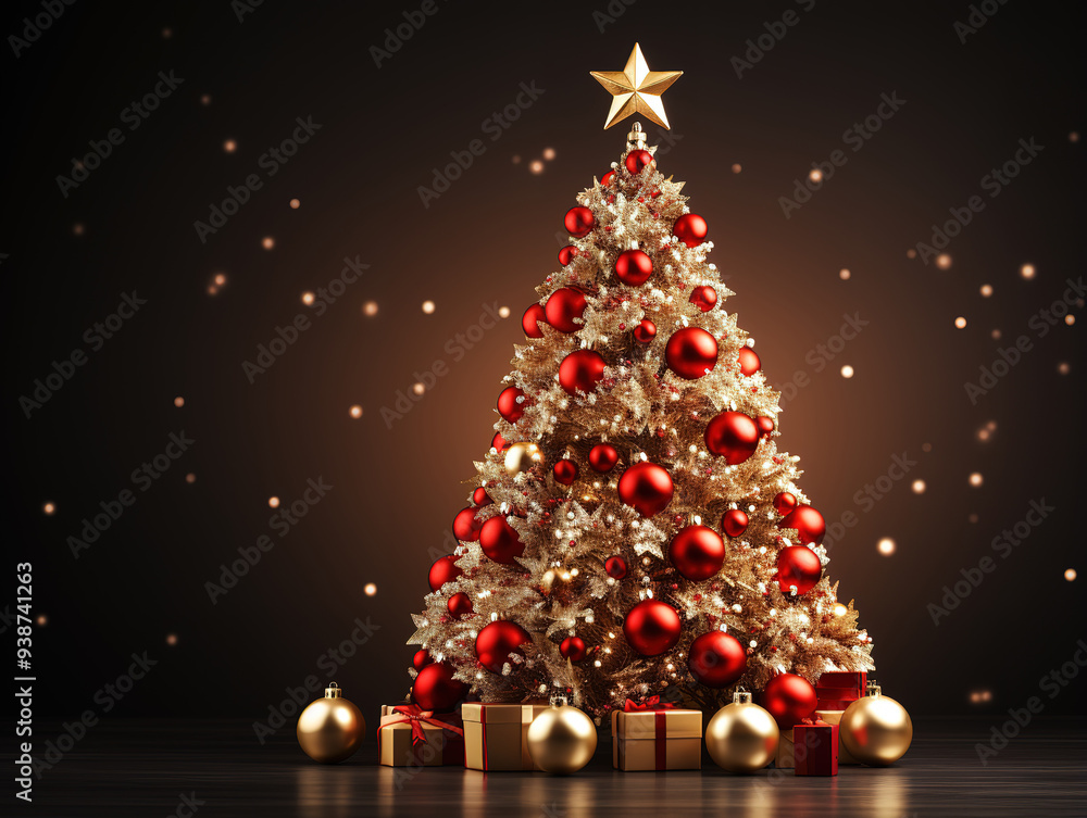 Christmas background with bright tree design Christmas background with bright tree design