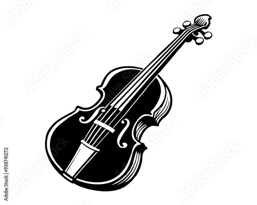 cello silhouette vector illustration