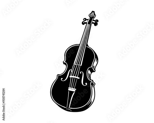 cello silhouette vector illustration