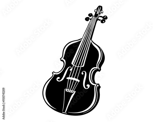 cello silhouette vector illustration