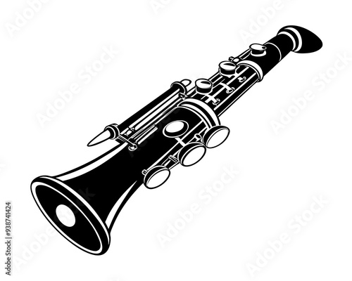 clarinet silhouette vector illustration