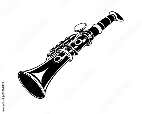 clarinet silhouette vector illustration