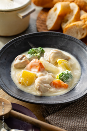 White cream stew. Image of a delicious cream stew.