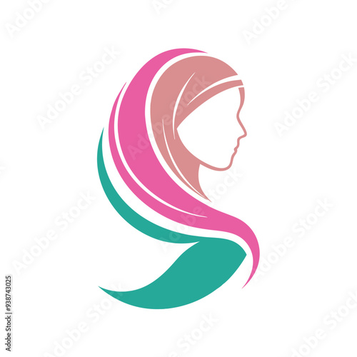 woman hijab vector logo