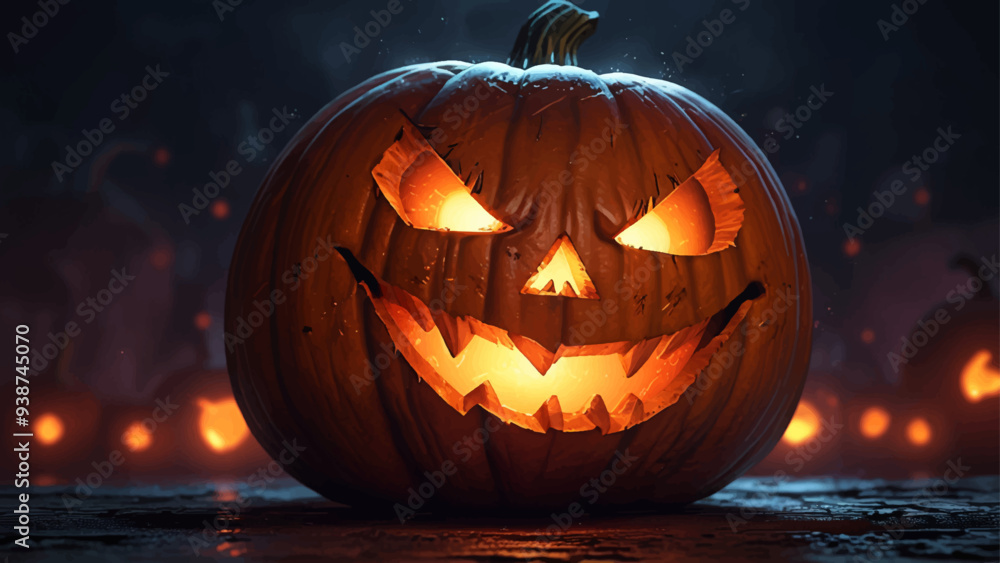 Sinister Jack-o'-Lantern - Halloween Digital Art Sinister Jack-o'-Lantern - Halloween Digital Art