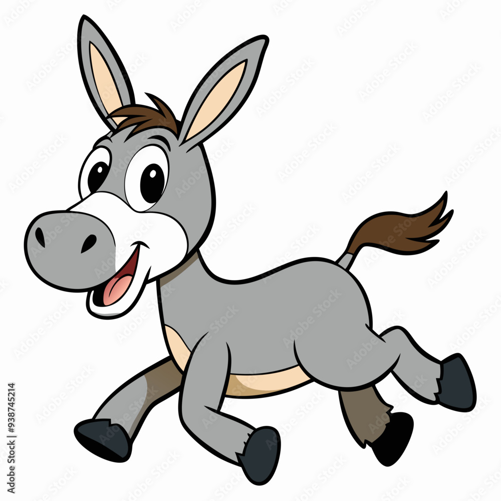 Running Donkey Cartoon Art vector illustration Running Donkey Cartoon Art vector illustration